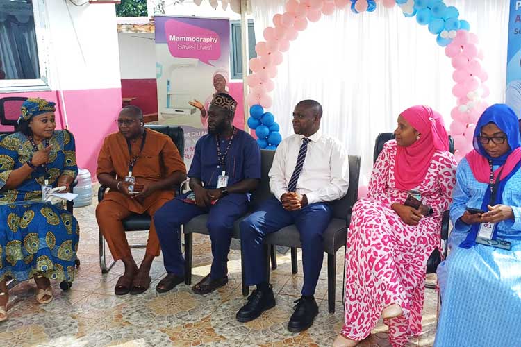 ©BAFROW Medical Centre    Welcoming session (L-R): Fatou Max Njie, Human Resource Manager, G4S; Saikou Trawally, Finance Manager, G4S; Fa Bakary Ceesay, Operations Manager, G4S; Dr. Musapha Babatunde, General Surgeon, BAFROW Medical Centre; Dr. Safiatou Singhateh, Registrar, BAFROW Medical Centre; and Mariama Jagana, General Manager, G4S