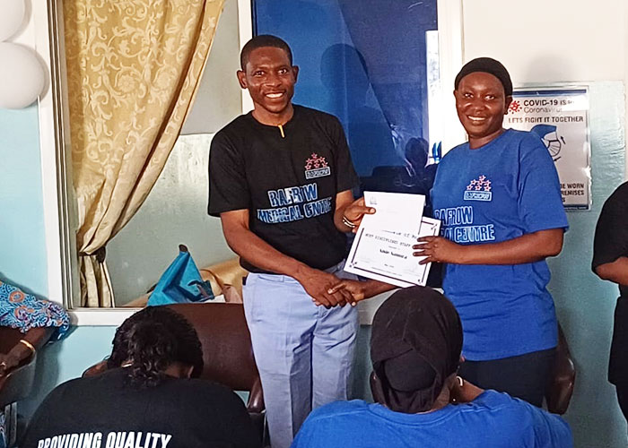 ©BAFROW Medical Centre Most Disciplined Staff of the Year Amie Samura; Accounts Department (right)